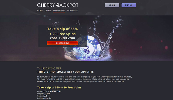 Cherry Jackpot Casino No Deposit Bonus 2017