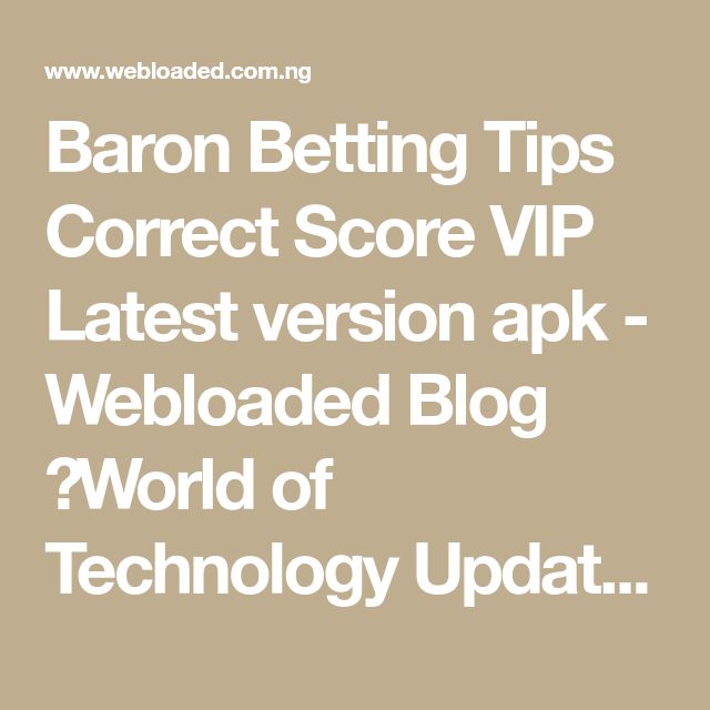 Baron Betting Tips Correct Score Vip Mod Apk